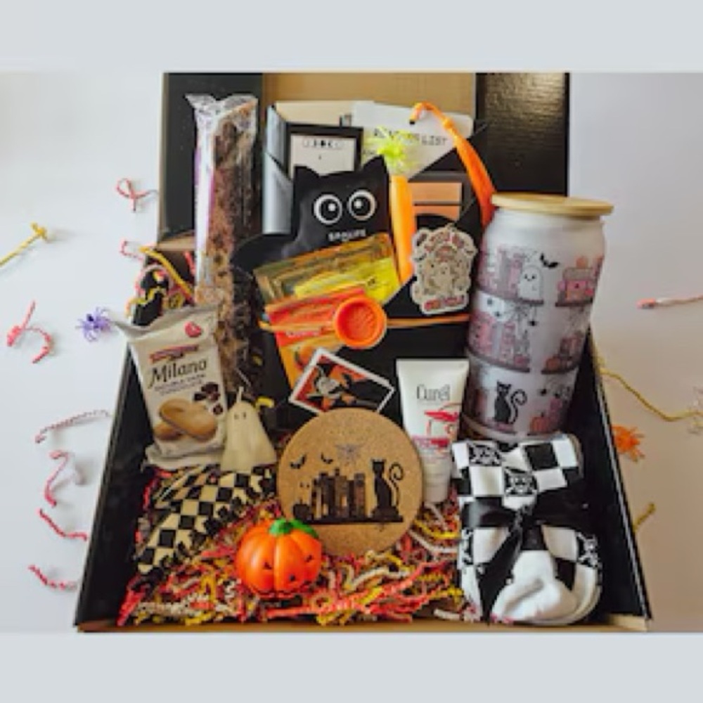 Halloween Party Gift Box with Black and Orange Accents